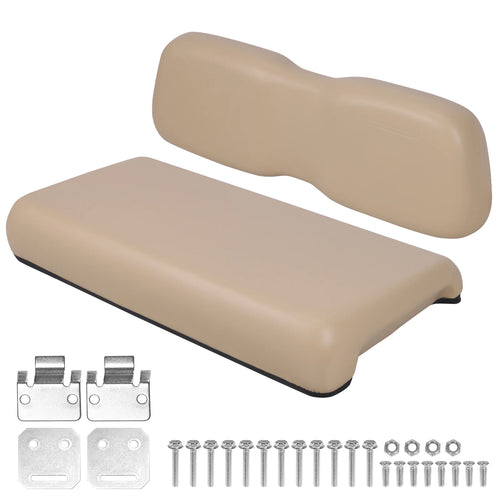 Club Car DS Front Seat Cushion Set – Beige PU Leather Replacement Kit (2000.5 & Up)
