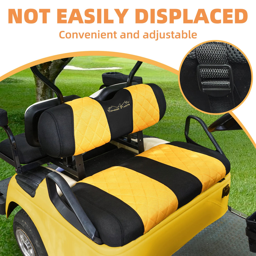EZGO TXT & RXV Golf Cart Seat Covers – Diamond Design Breathable Mesh, Easy Install