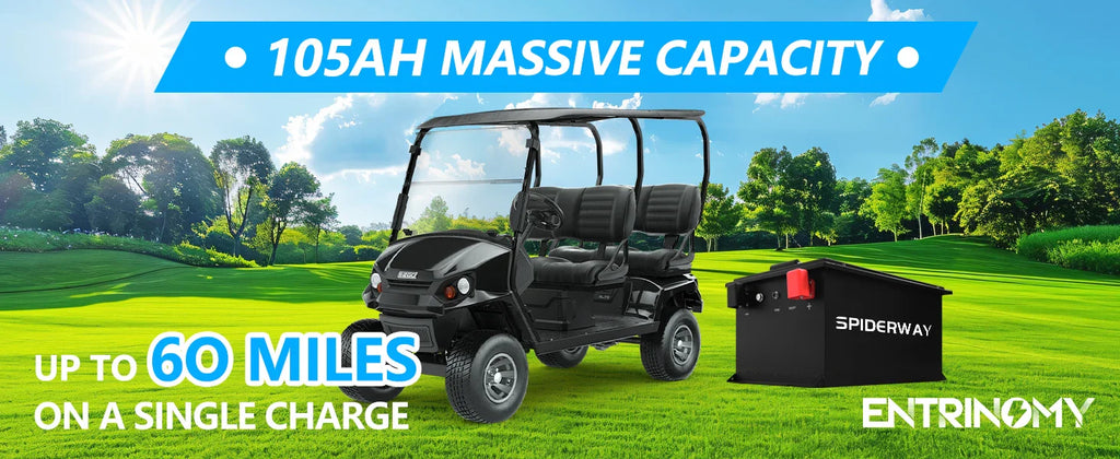 New 48V 105Ah Golf Cart LiFePO4 Lithium Battery with 25A Charger for EZGO Club Car Yamaha
