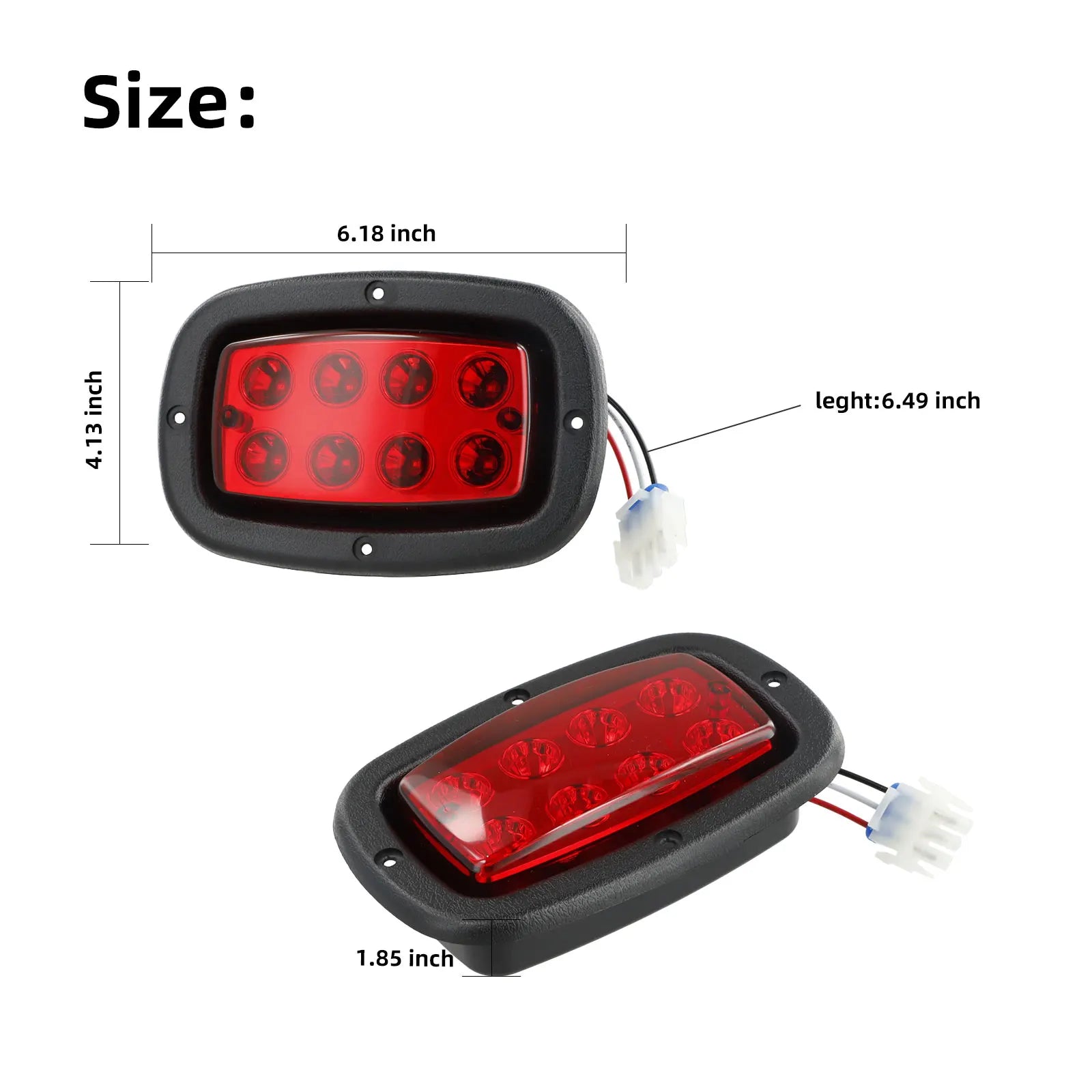 12 V Golf Cart Taillights Rear Lights Fit | Club Car DS (1982-up) & Yamaha G14/G16/G19/G22 G&E