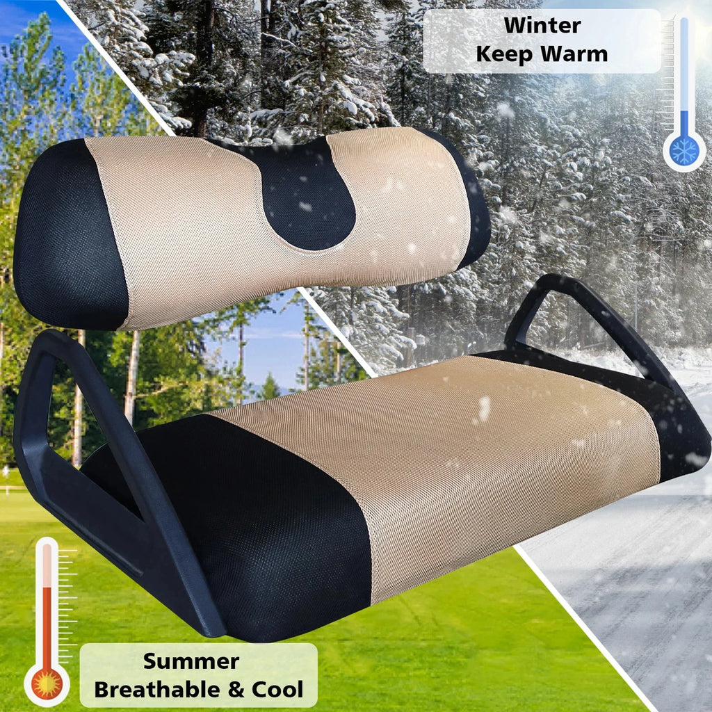 Golf Cart Seat Cover Set – Breathable Mesh Cushion Cover for Club Car, EZGO & Yamaha