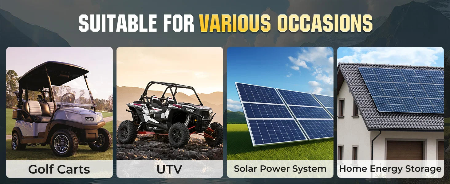 48V 100Ah LiFePO4 Lithium Golf Cart Battery