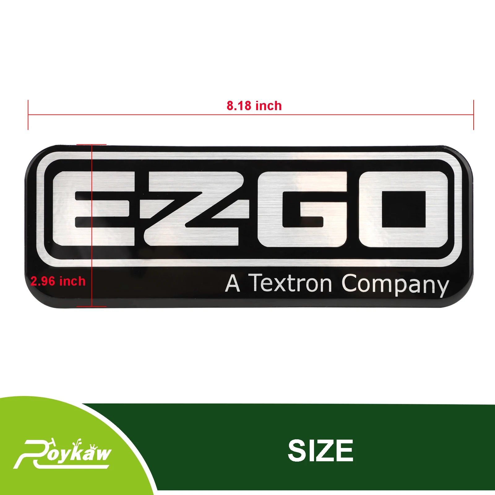 EZGO RXV Golf Cart Front Name Plate/Emblem | 2008-up Gas & Electric Models, Replaces OEM # 606405