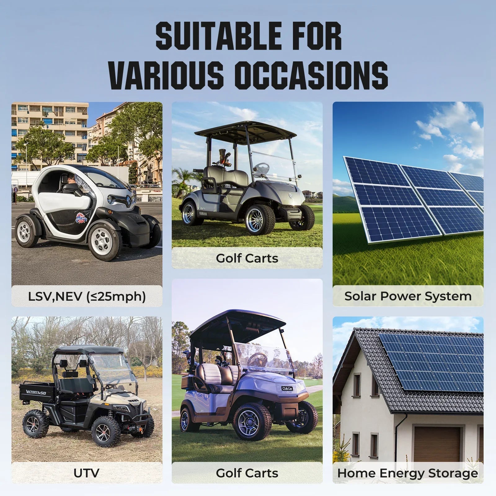 48V 100Ah LiFePO4 Lithium Golf Cart Battery