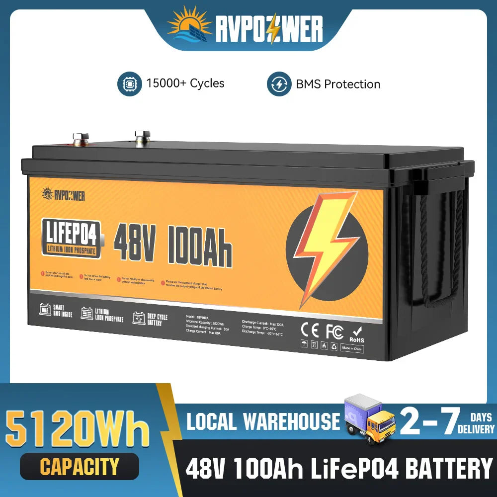 48V 100Ah LiFePO4 Lithium Golf Cart Battery