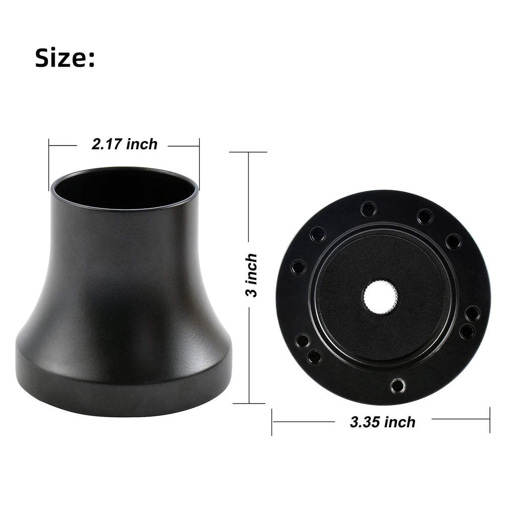 Golf Cart Steering Wheel Adapter Compatible with Yamaha G1-G29/Drive/Drive2 Golf Cart Models - Black/Silver