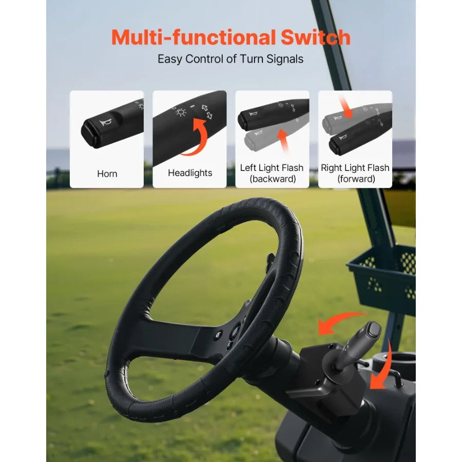 Golf Cart Light Kit 12 Volt Street Legal LED Headlight Taillight with Wiring Harness Turn Signals Hazard Light Switch Horn Brak