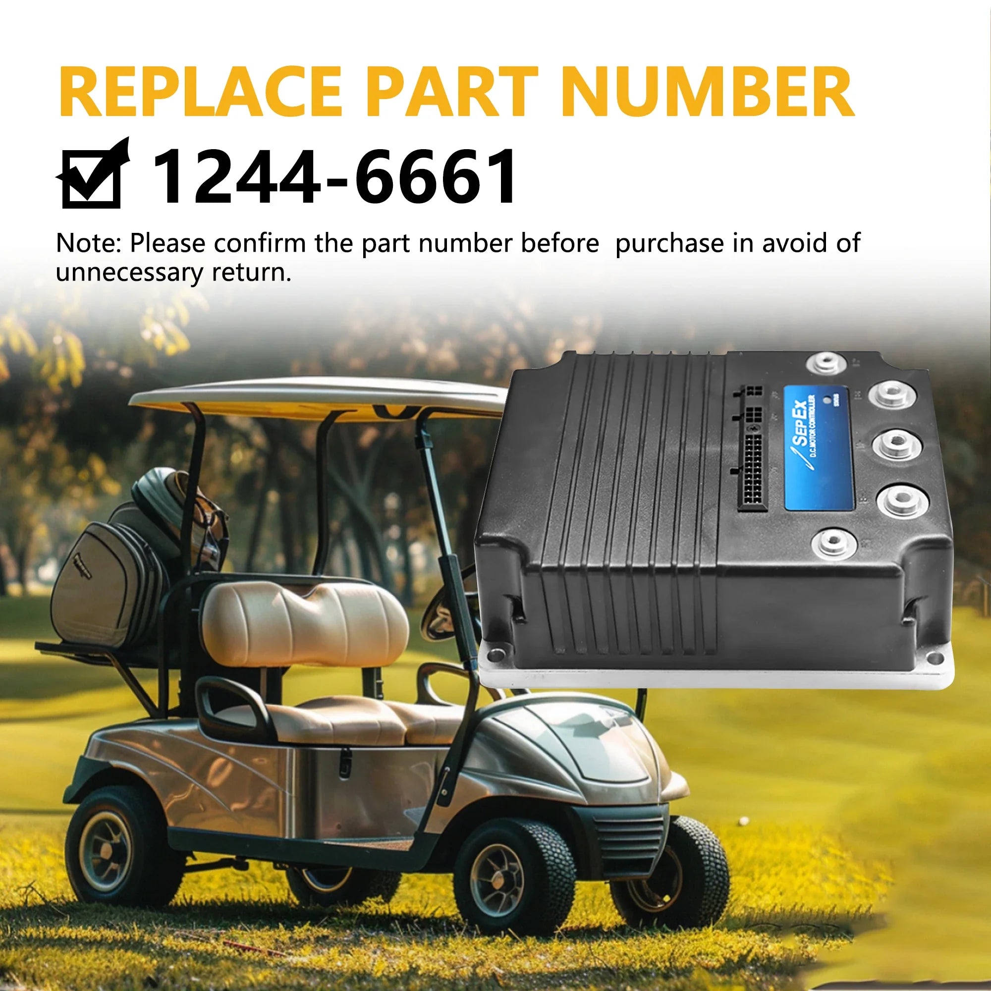 80V 600A DC Motor Controller 1244-6661 Compatible with Curtis SepEx 1244 Series Controllers EZGO Club Car Golf Cart