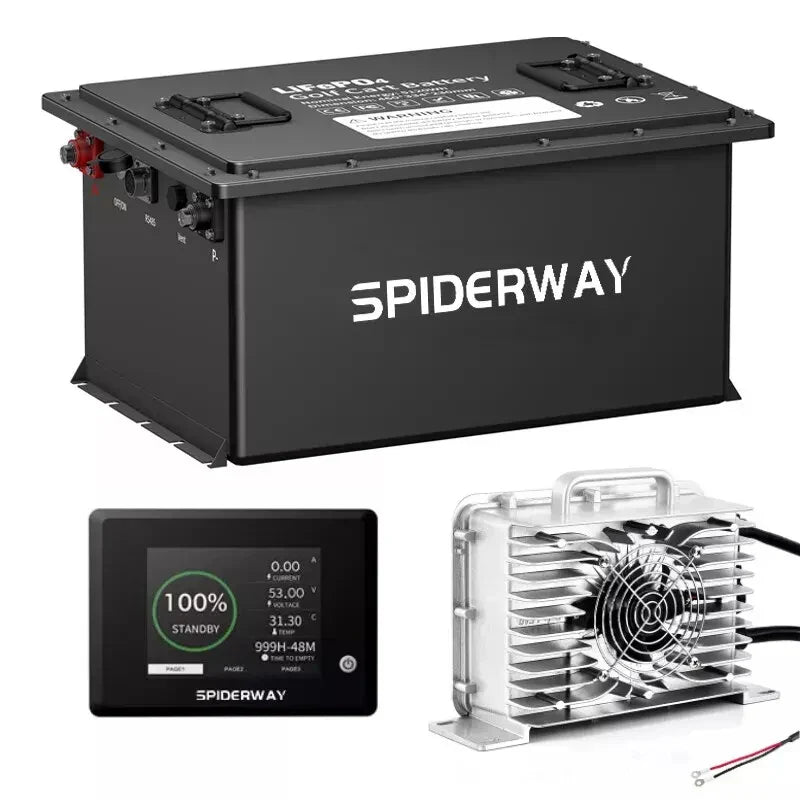 New 48V 105Ah Golf Cart LiFePO4 Lithium Battery with 25A Charger for EZGO Club Car Yamaha