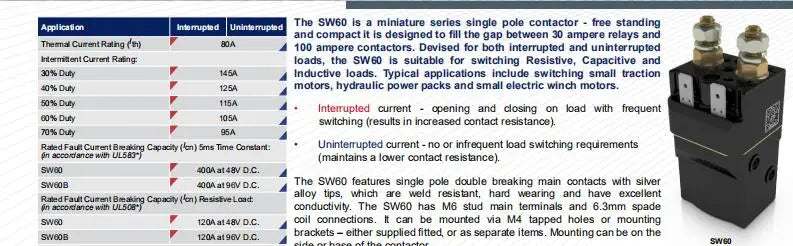 SW60 Solenoid Contactor | Golf Cart | 12V-Cartzilla Golf Cart Parts &amp; Accessories