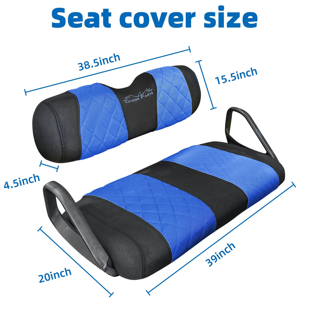 EZGO TXT & RXV Golf Cart Seat Covers – Diamond Design Breathable Mesh, Easy Install