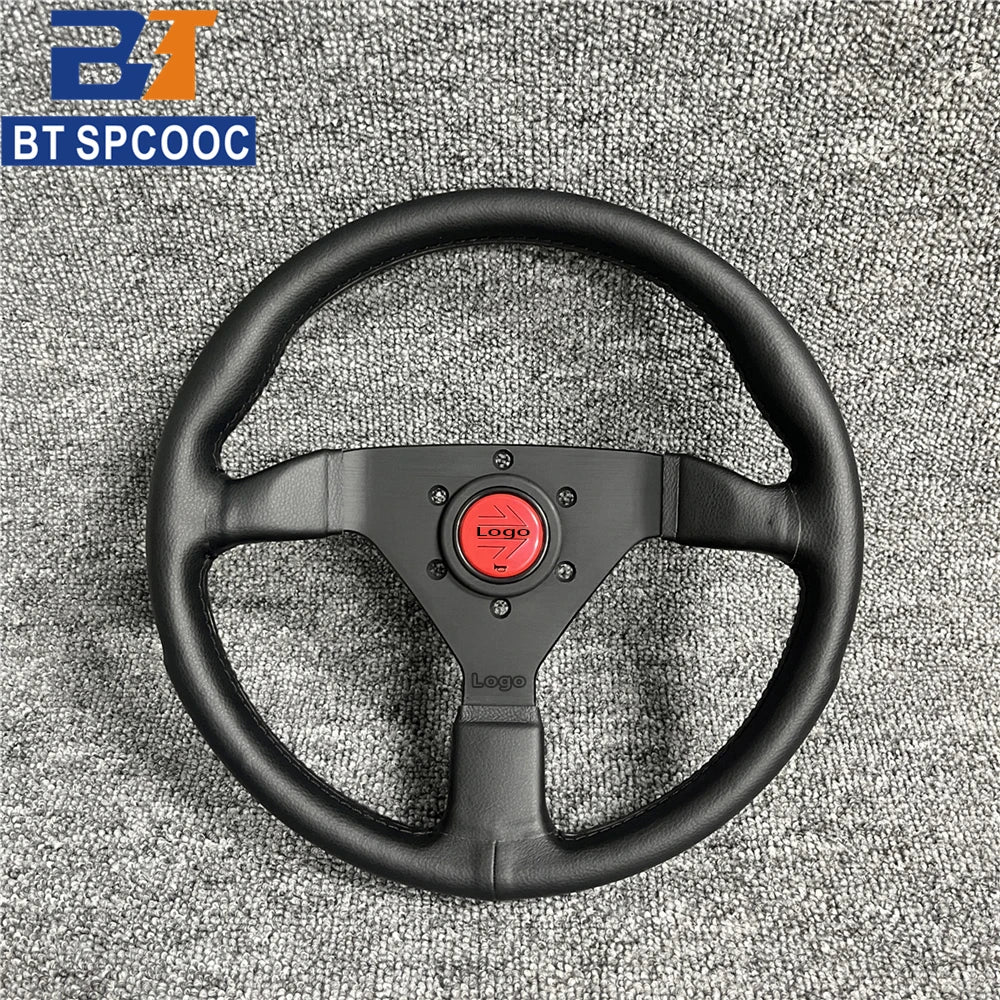 13 Inch 320mm Real Leather Racing Steering Wheel for Golf Cart – JDM Sport Drift