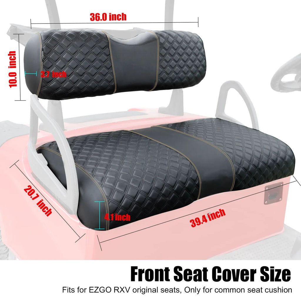 Golf Cart Seat Covers Kit Fit | EZGO RXV OEM Ordinary Seat Cushion, Vinyl Material/Soft, Comfortable & Easy to Clean