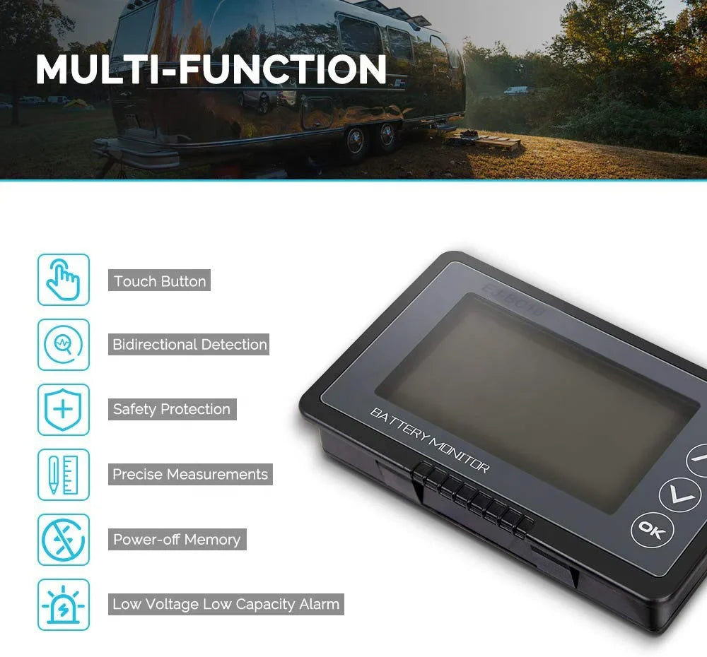 500A Smart Shunt Battery Monitor with LCD Display