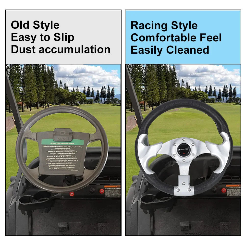 13 Inch 320mm Racing Style Steering Wheel for Yamaha Golf Cart & EZGO – Aluminum Alloy