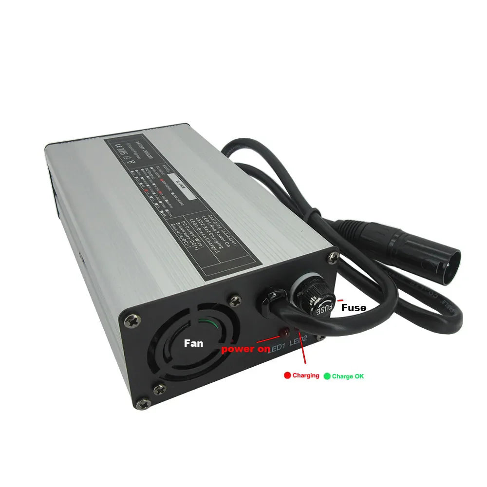 58.8V 10A Li-ion 14S Battery Fast Charger 52V 51.8V Lithium RV Golf Cart Smart Charger