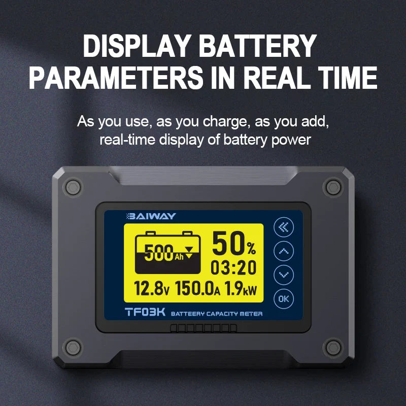 DC8-120V Coulomb Counter Meter Battery Capacity Indicator Voltage Current 50A/100A/350A/500A Coulomb Counter for Electric Car