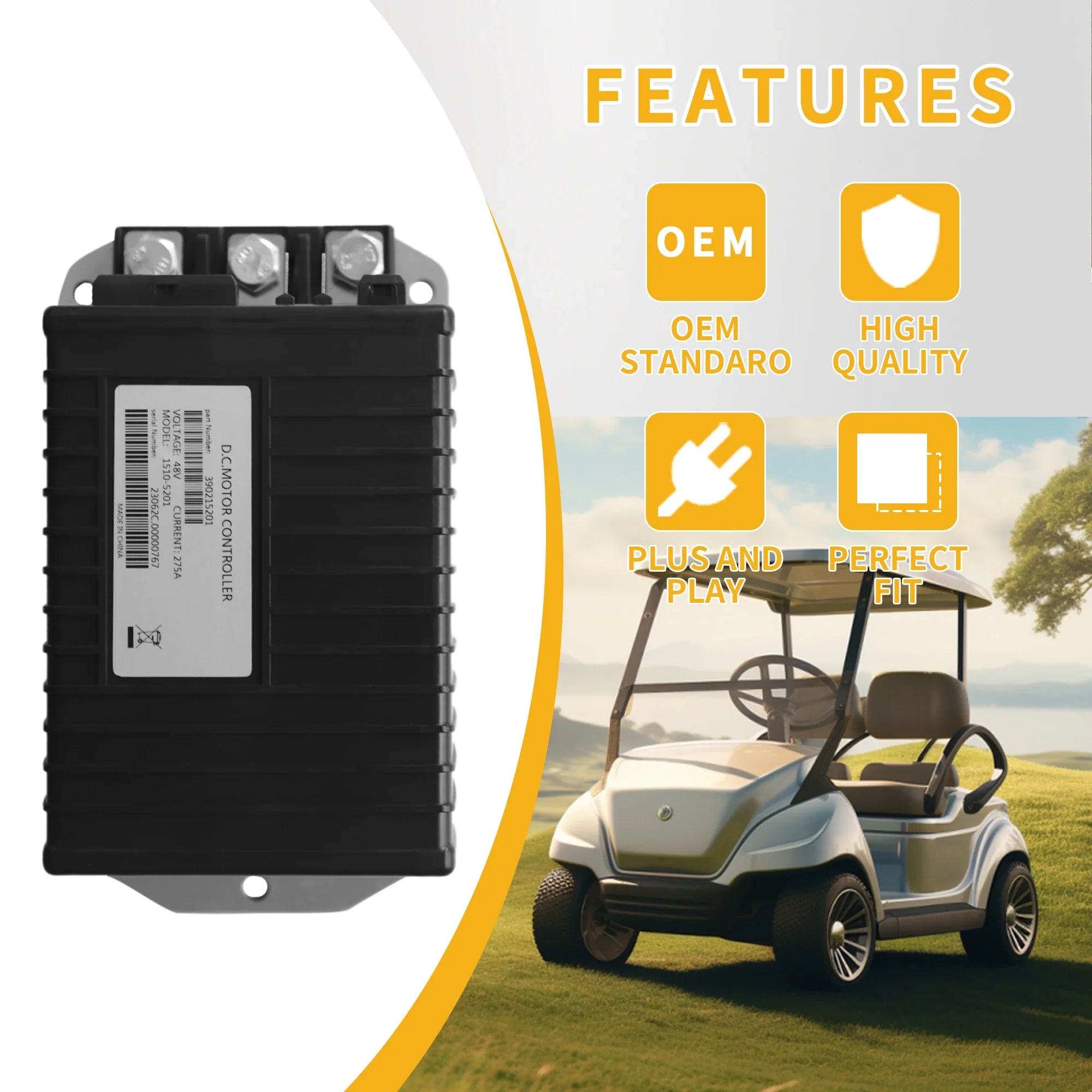 1510-5201 48V 250A DC Motor Controller for Curtis EZGO Club Car Yamaha Cushman DS Precedent 1999-2019 Golf Cart