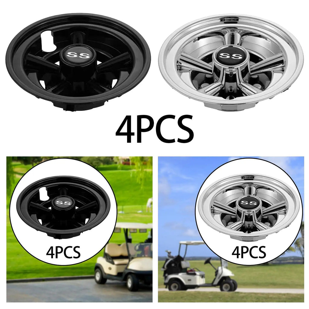 8" Universal Golf Cart Hub Caps – Lightweight Easy-Remove Wheel Covers (Set of 4)