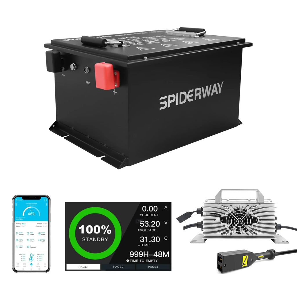 New 48V 105Ah Golf Cart LiFePO4 Lithium Battery with 25A Charger for EZGO Club Car Yamaha