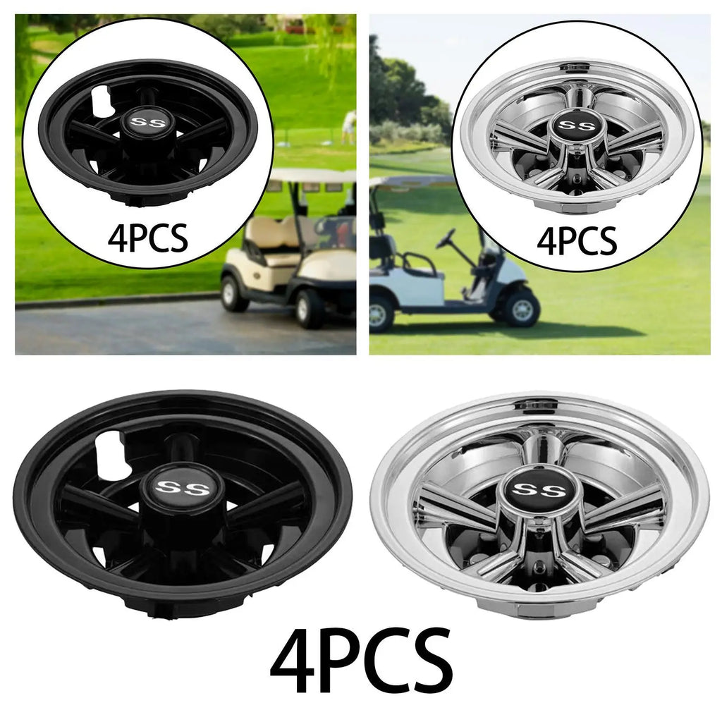 8" Universal Golf Cart Hub Caps – Lightweight Easy-Remove Wheel Covers (Set of 4)