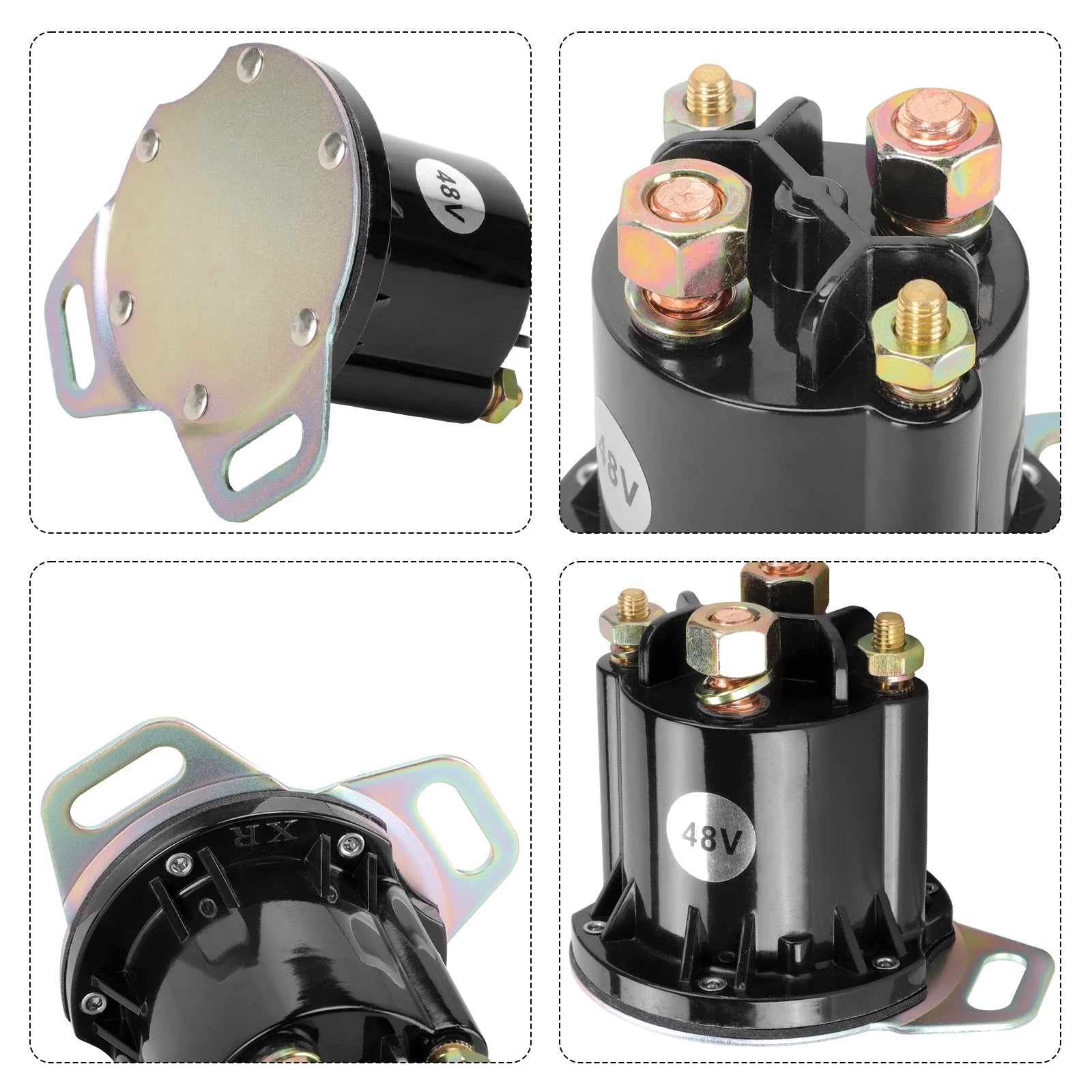 Golf Cart Solenoid 48 Volts 150A 4 Terminal | 48-Volts EZGO RXV 2008-up Electric Golf Cart, OEM #649373, 624317