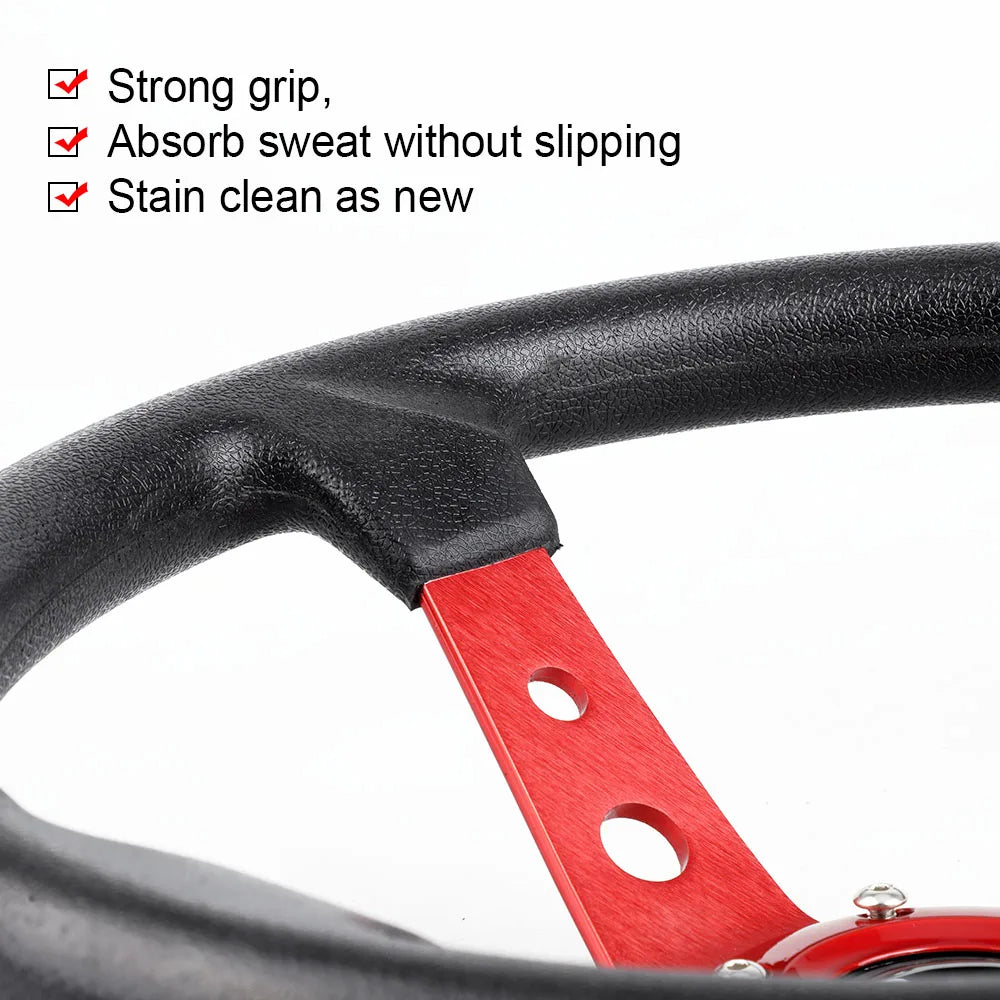 14 Inch 350mm PU Leather Racing Steering Wheel with 70mm PCD Adapter for Logitech G29 G920 G923