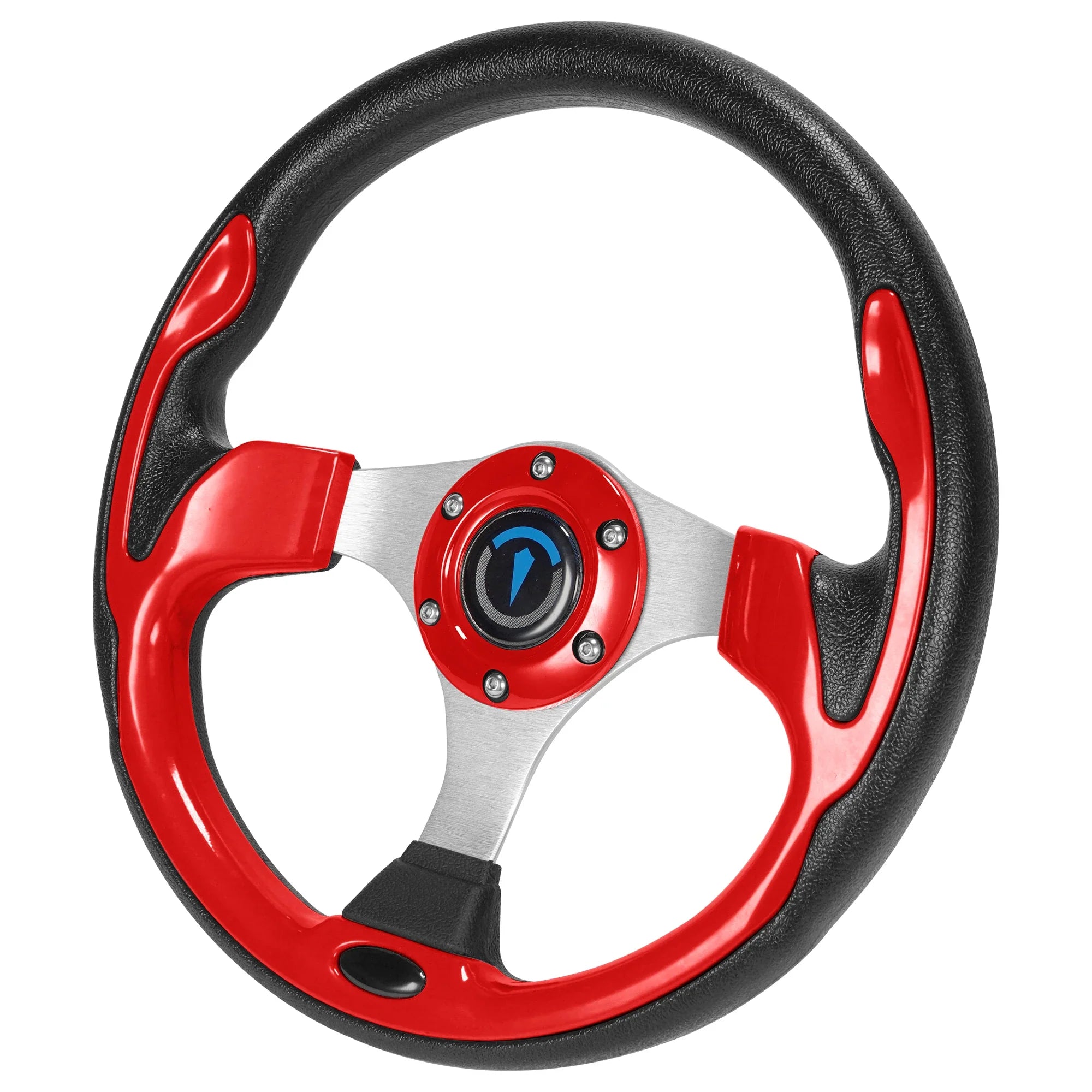 13 Inch 320mm Universal Golf Cart Steering Wheel – PU Leather, 5/6 Hole