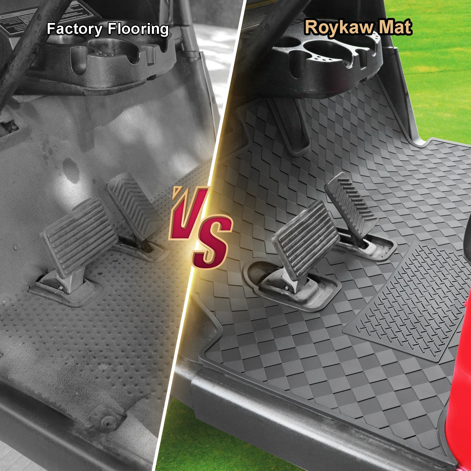 EZGO RXV Golf Cart Mat Full Coverage Floor Liner | EZGO RXV (2008-Up) & 2Five (2009-Up) Models, Non-Slip Designed