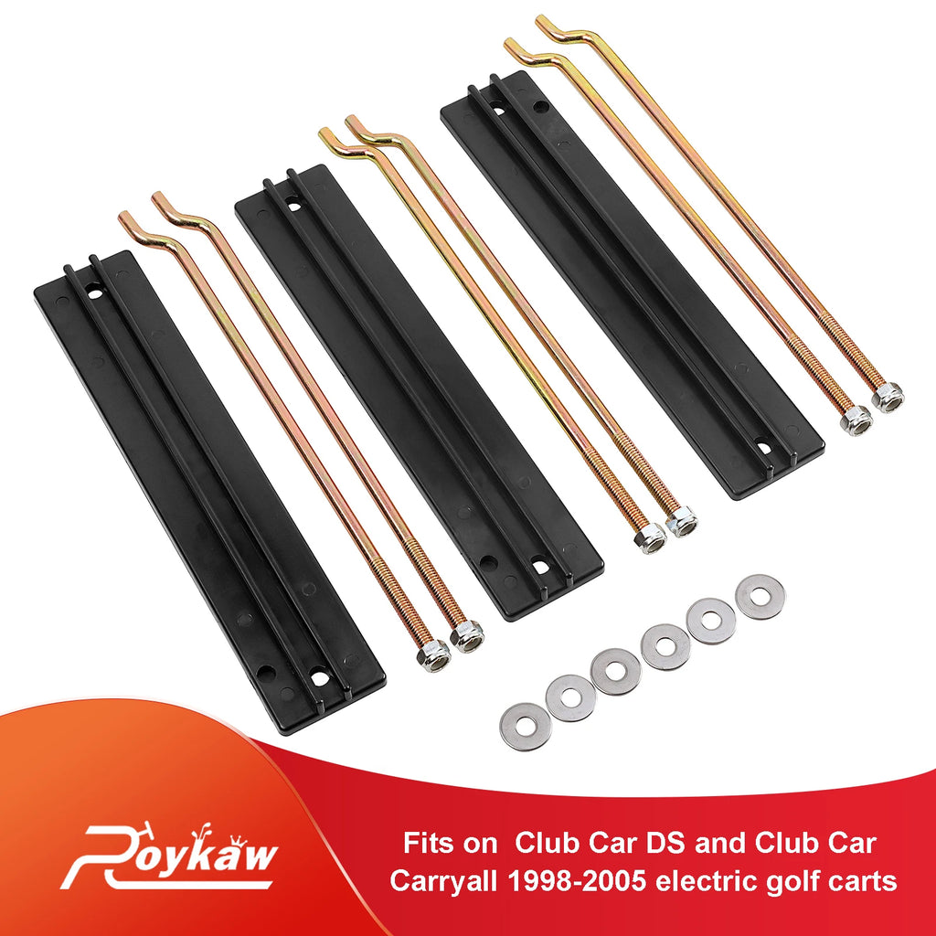 Golf Cart Battery Hold Down w/Rods Kit | Club Car DS and Carryall 1998-2005, Replaces # 1013683, 101090801