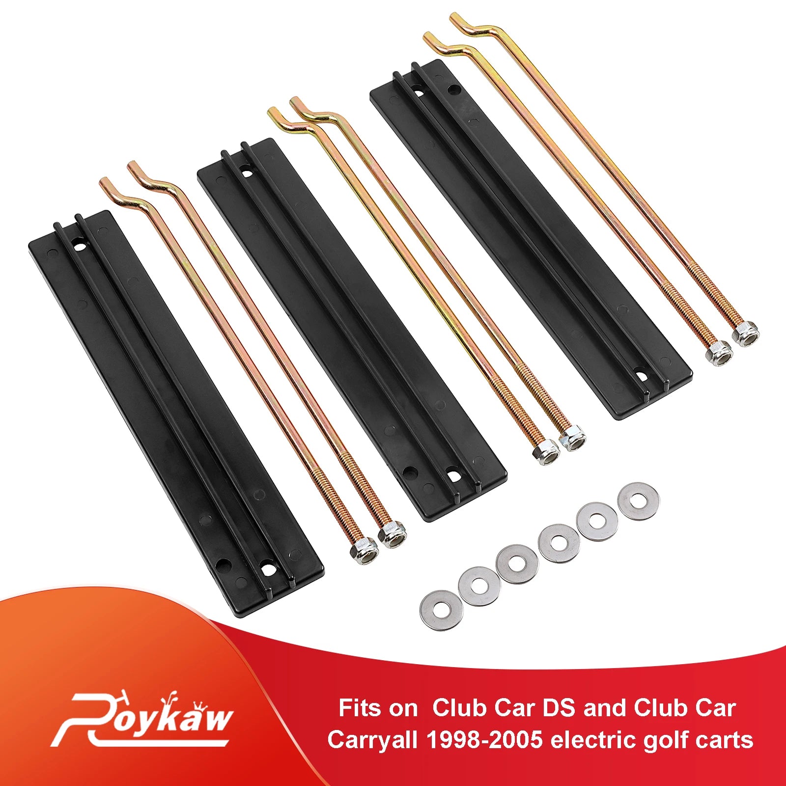 Golf Cart Battery Hold Down w/Rods Kit | Club Car DS and Carryall 1998-2005, Replaces # 1013683, 101090801