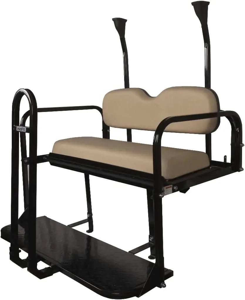 Golf Cart Rear Flip Seat Kit with Grab Bar for Club Car Precedent
