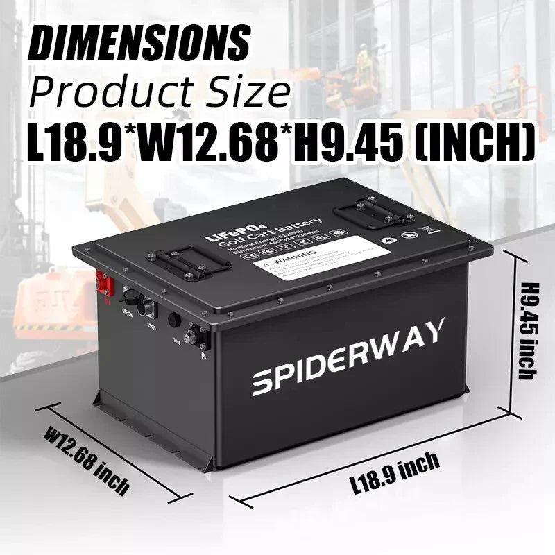 New 48V 105Ah Golf Cart LiFePO4 Lithium Battery with 25A Charger for EZGO Club Car Yamaha