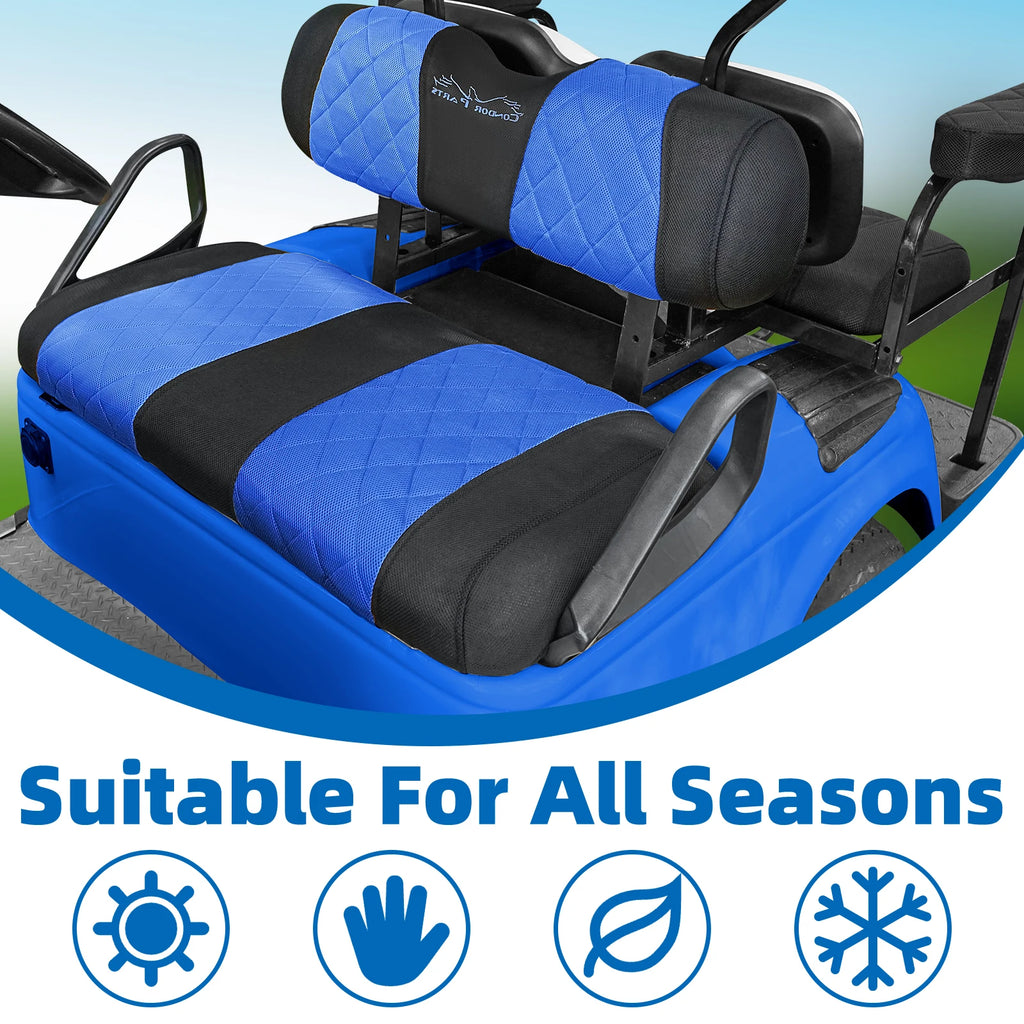 EZGO TXT & RXV Golf Cart Seat Covers – Diamond Design Breathable Mesh, Easy Install