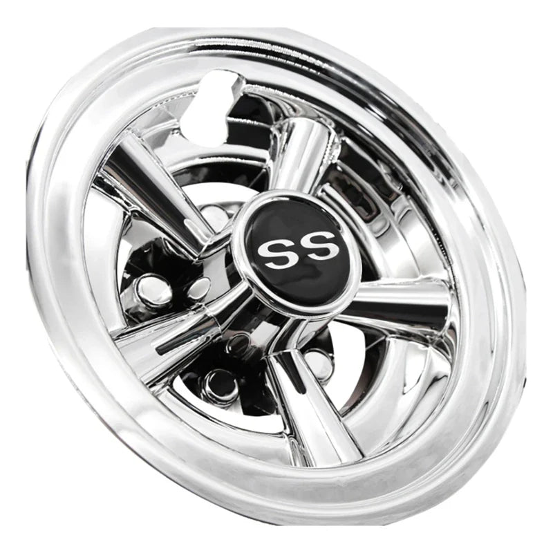 8" 5-Spoke Stainless Steel Golf Cart Wheel Covers – Fits EZGO, Club Car & Yamaha