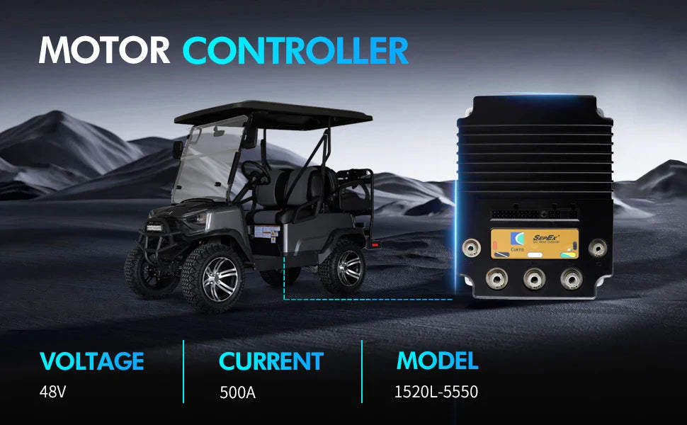 48V 500A Golf Cart Motor Controller for Club Car Carryall 500–900 & Transporter (2014+) – Curtis 1520L-5550