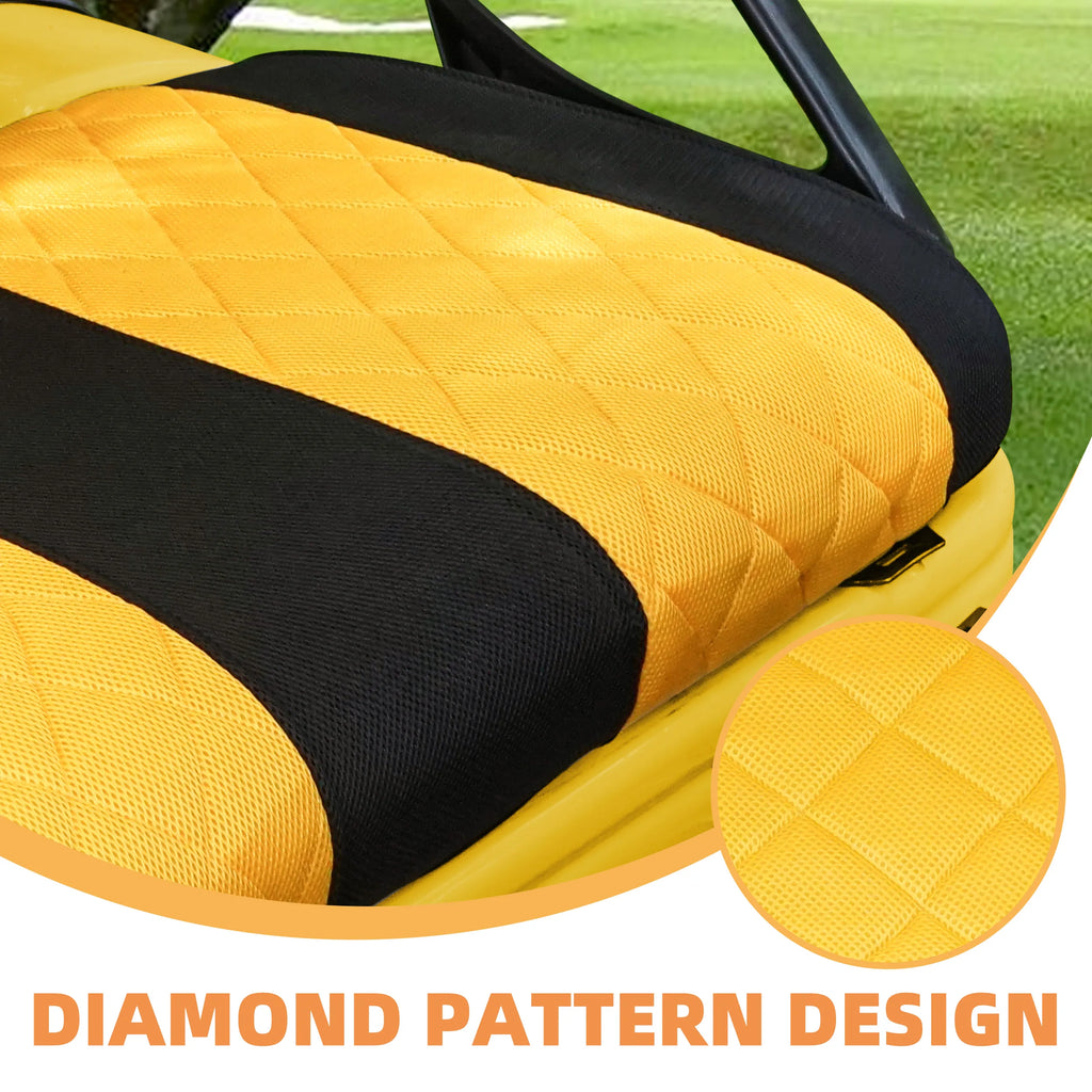 EZGO TXT & RXV Golf Cart Seat Covers – Diamond Design Breathable Mesh, Easy Install