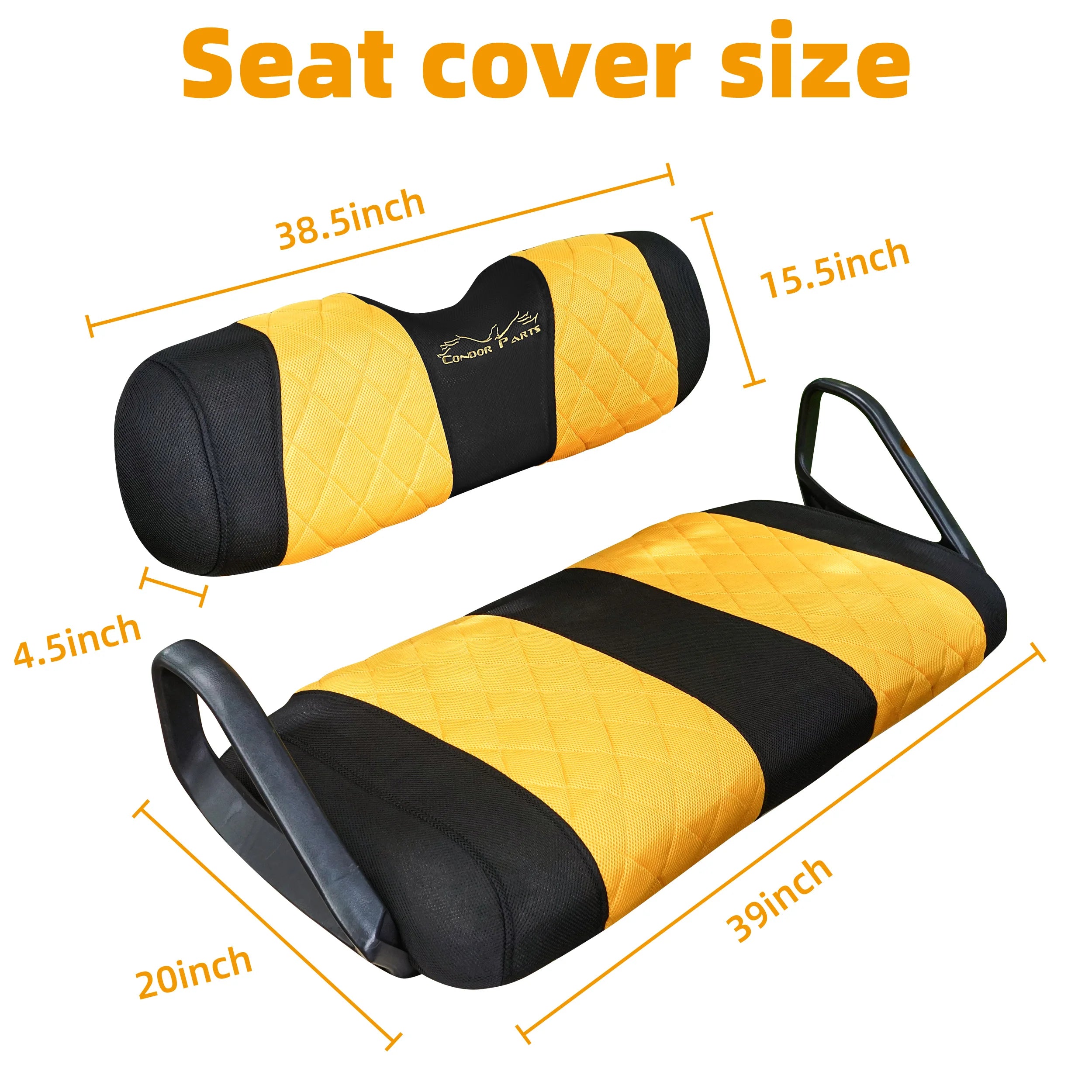 EZGO TXT & RXV Golf Cart Seat Covers – Diamond Design Breathable Mesh, Easy Install