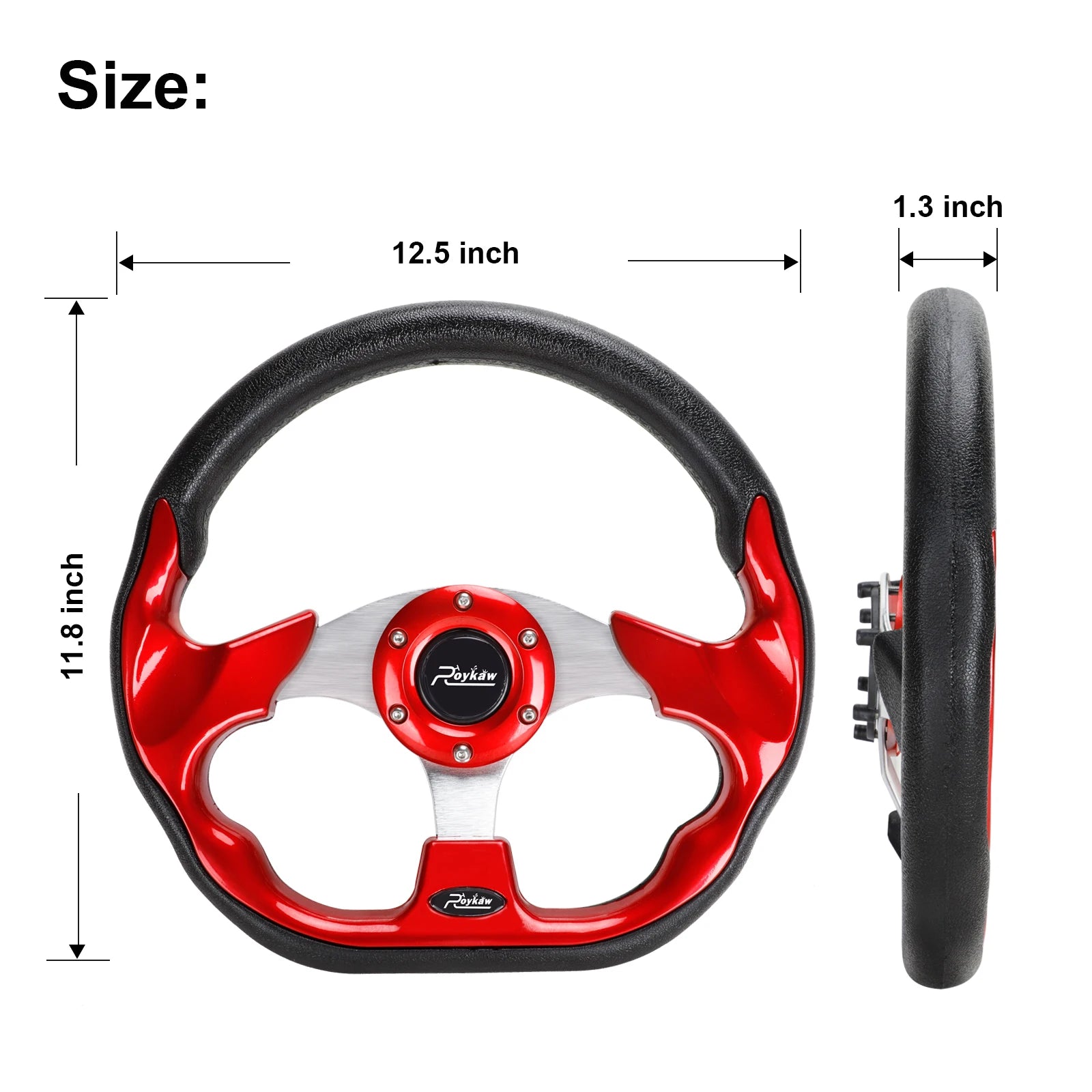 Golf Cart Steering Wheel Fit | EZGO TXT, RXV/Club Car DS, Precedent, Tempo/Yamaha, 12.5" Classic Steering Wheel