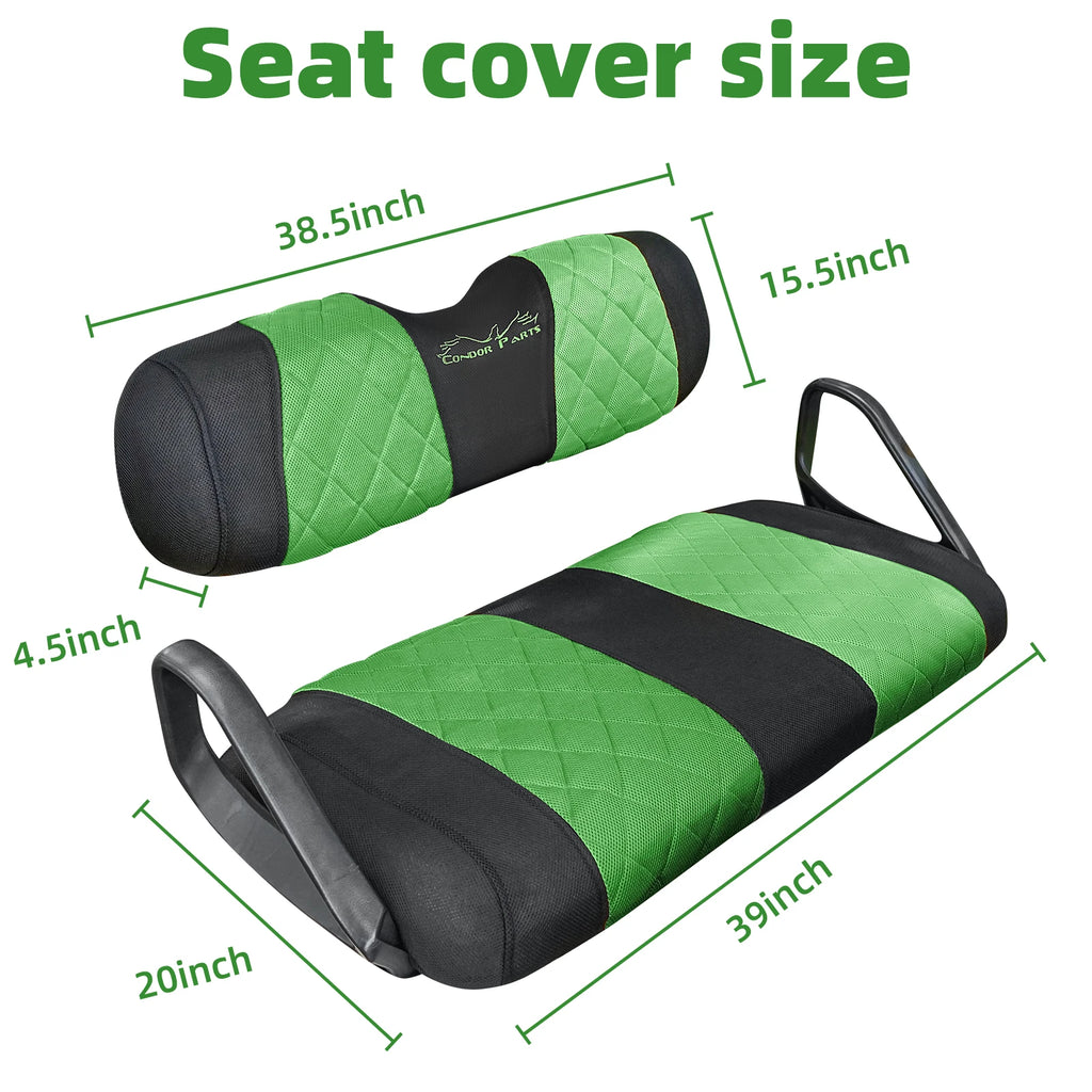 EZGO TXT & RXV Golf Cart Seat Covers – Diamond Design Breathable Mesh, Easy Install