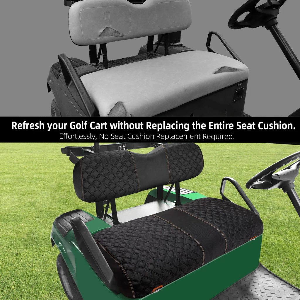 Golf Cart Seat Covers for EZGO TXT – 1680D Oxford Fiber, No Drilling Required