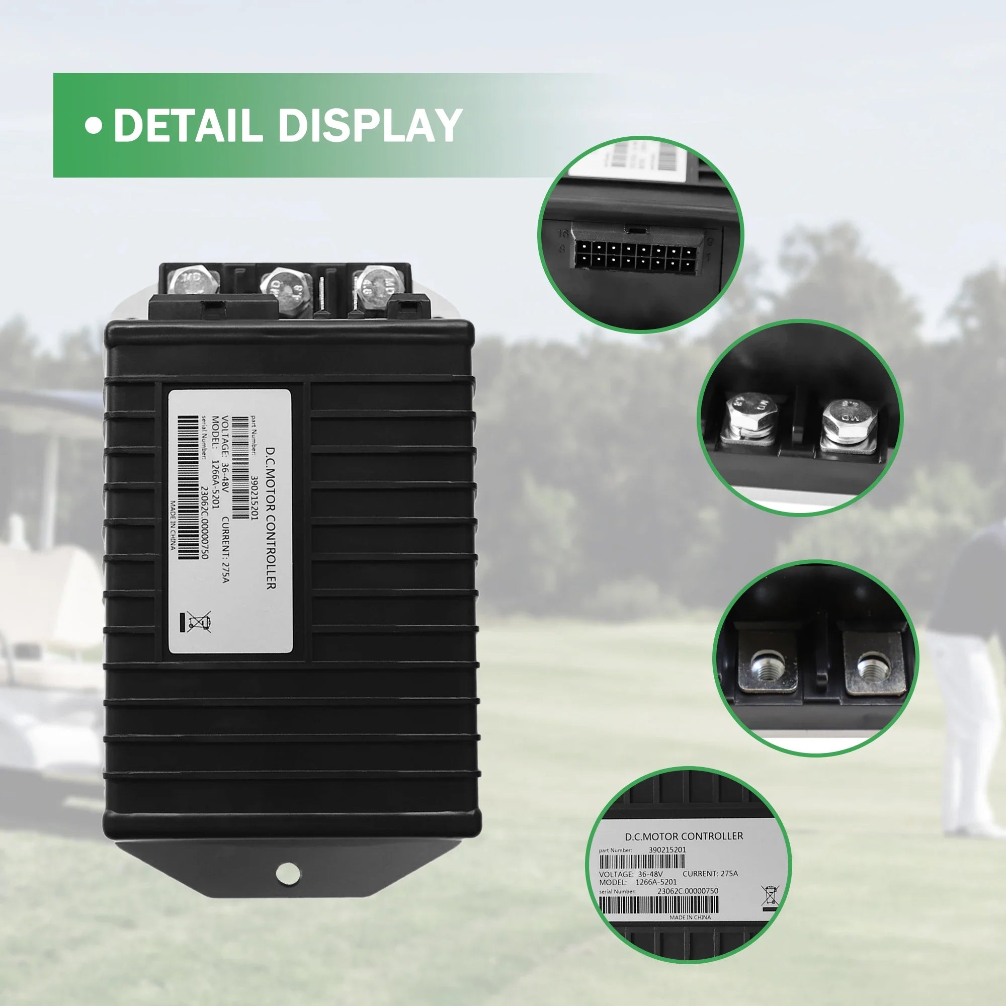 48V 275A DC Golf Cart Motor Controller for Club Car DS & Precedent (2000-2008) – Curtis 1266A-5201