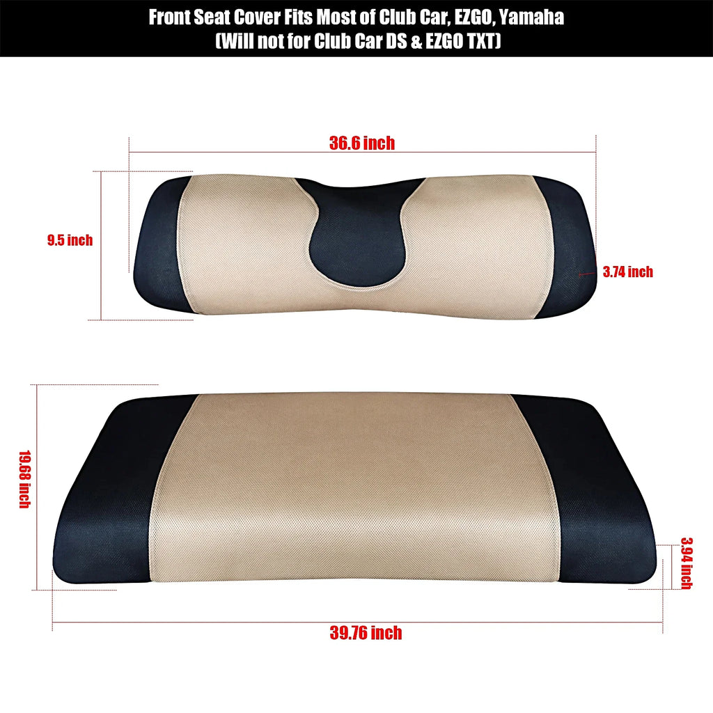 Golf Cart Seat Cover Set – Breathable Mesh Cushion Cover for Club Car, EZGO & Yamaha