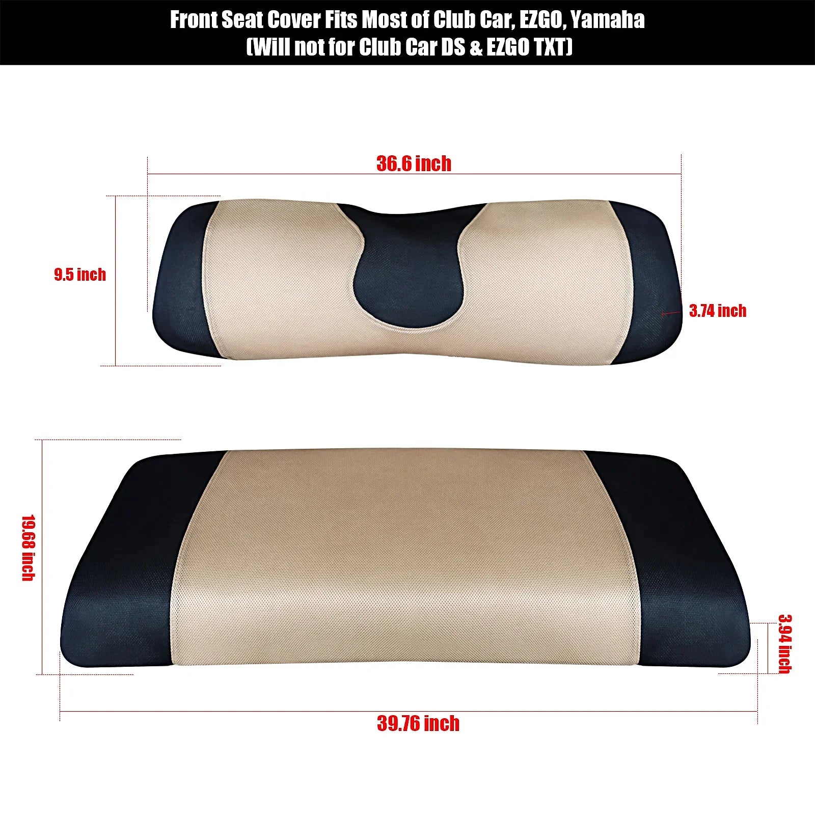 Golf Cart Seat Cover Set – Breathable Mesh Cushion Cover for Club Car, EZGO & Yamaha