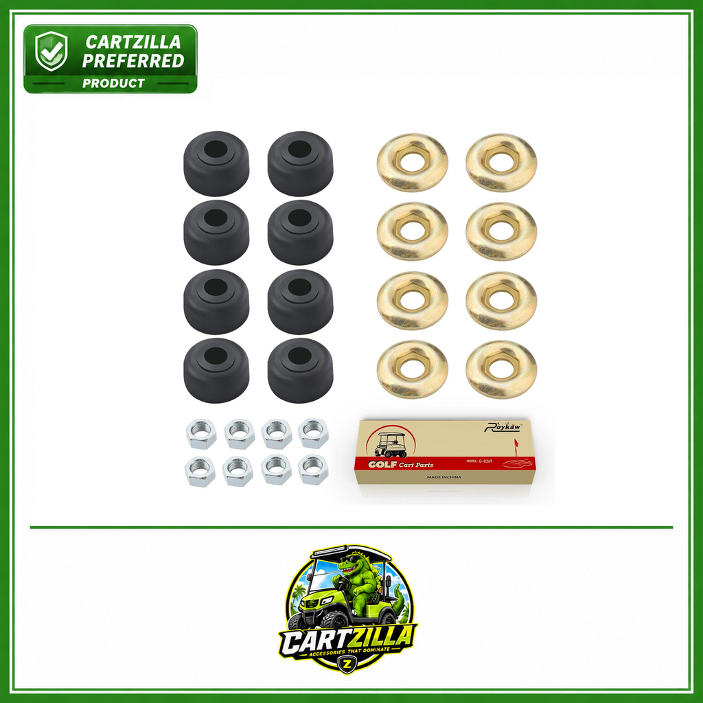 Golf Cart Shock Bushing Kits | EZGO TXT/Marathon 1989-up & Club Car DS/Precedent 1982-ip, OEM # 1011415, 1010142