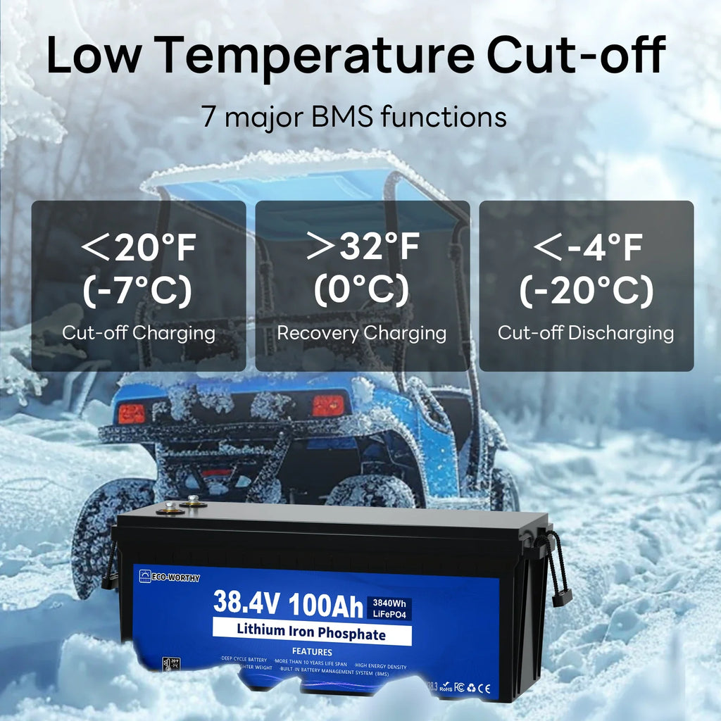 36V 100Ah Golf Cart Lithium Battery with BMS & Bluetooth