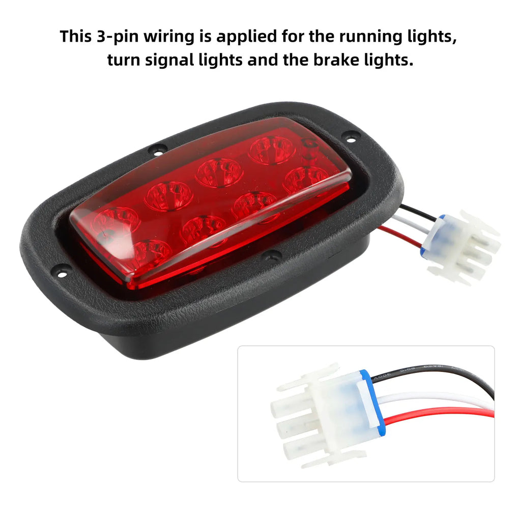 12 V Golf Cart Taillights Rear Lights Fit | Club Car DS (1982-up) & Yamaha G14/G16/G19/G22 G&E