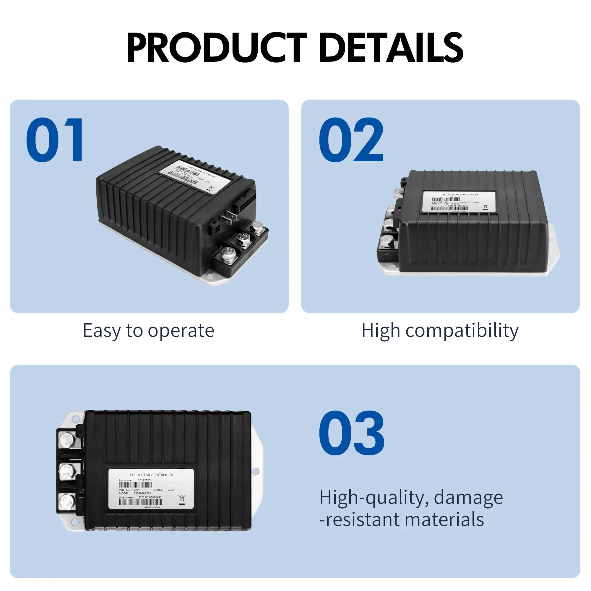 48V 250A Golf Cart Motor Controller for EZGO TXT & Express (2010+) – Curtis 1206HB-5201 / 612632