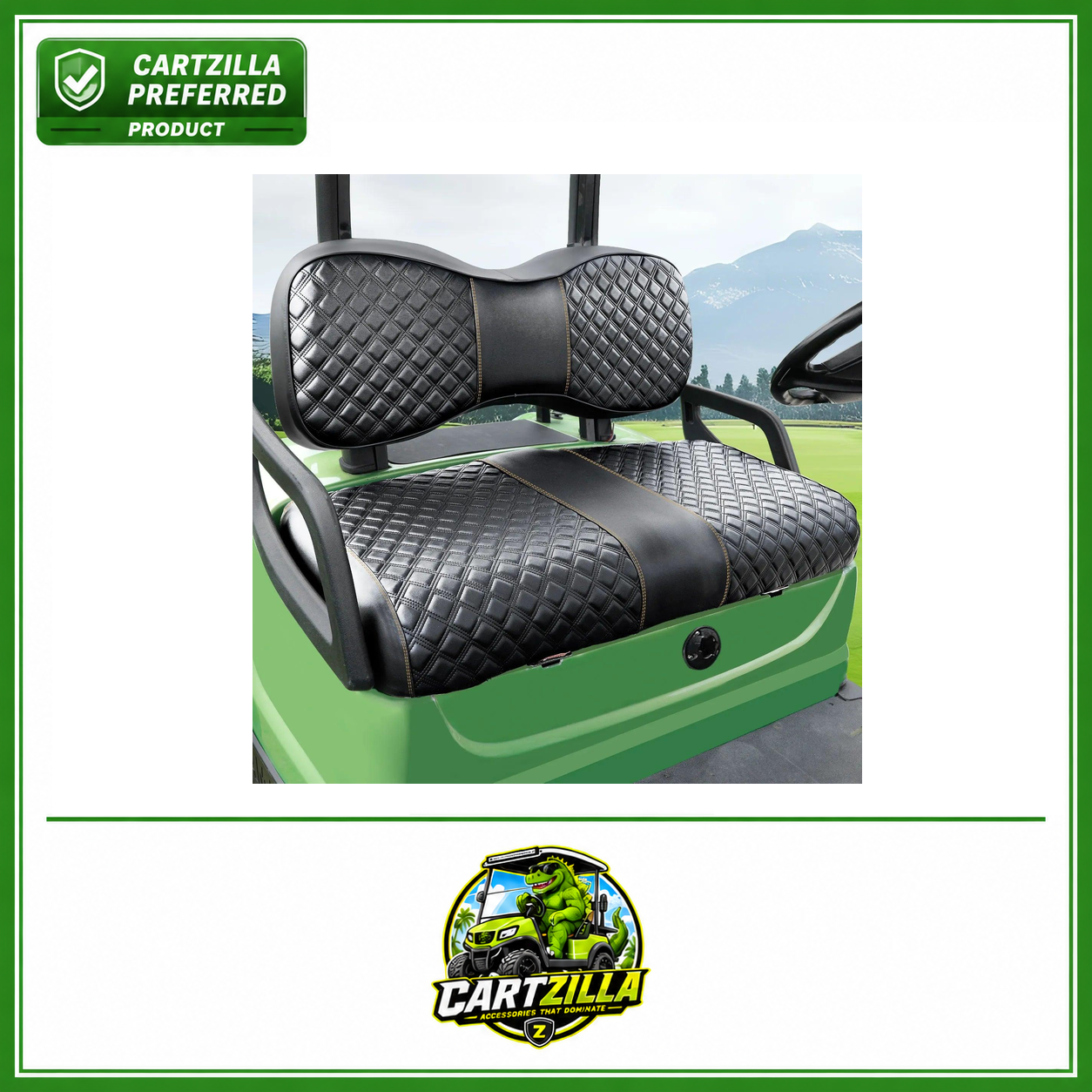 Golf Cart Seat Covers Kit Compatible with Yamaha Drive/Drive2 OEM Ordinary Seat Cushion, Vinyl Material/Easy to Clean