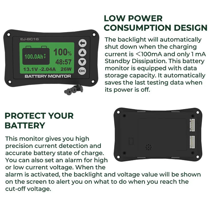 500A Smart Shunt Battery Monitor with LCD Display